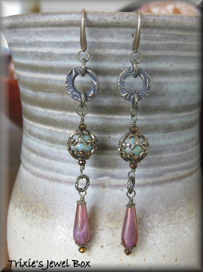 Long Czech Glass Earrings